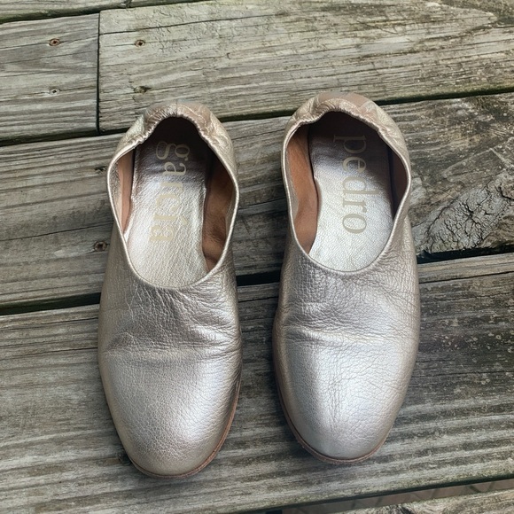 Pedro Garcia gold ballet flats almundena gym slipper pebble leather sz 39 US 9 - Picture 7 of 8